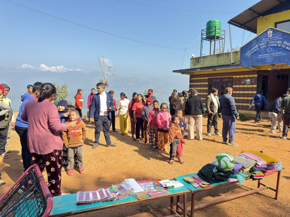 Cricket materials, warm clothes, and stationery items were handed over to Swabalambi Basic School