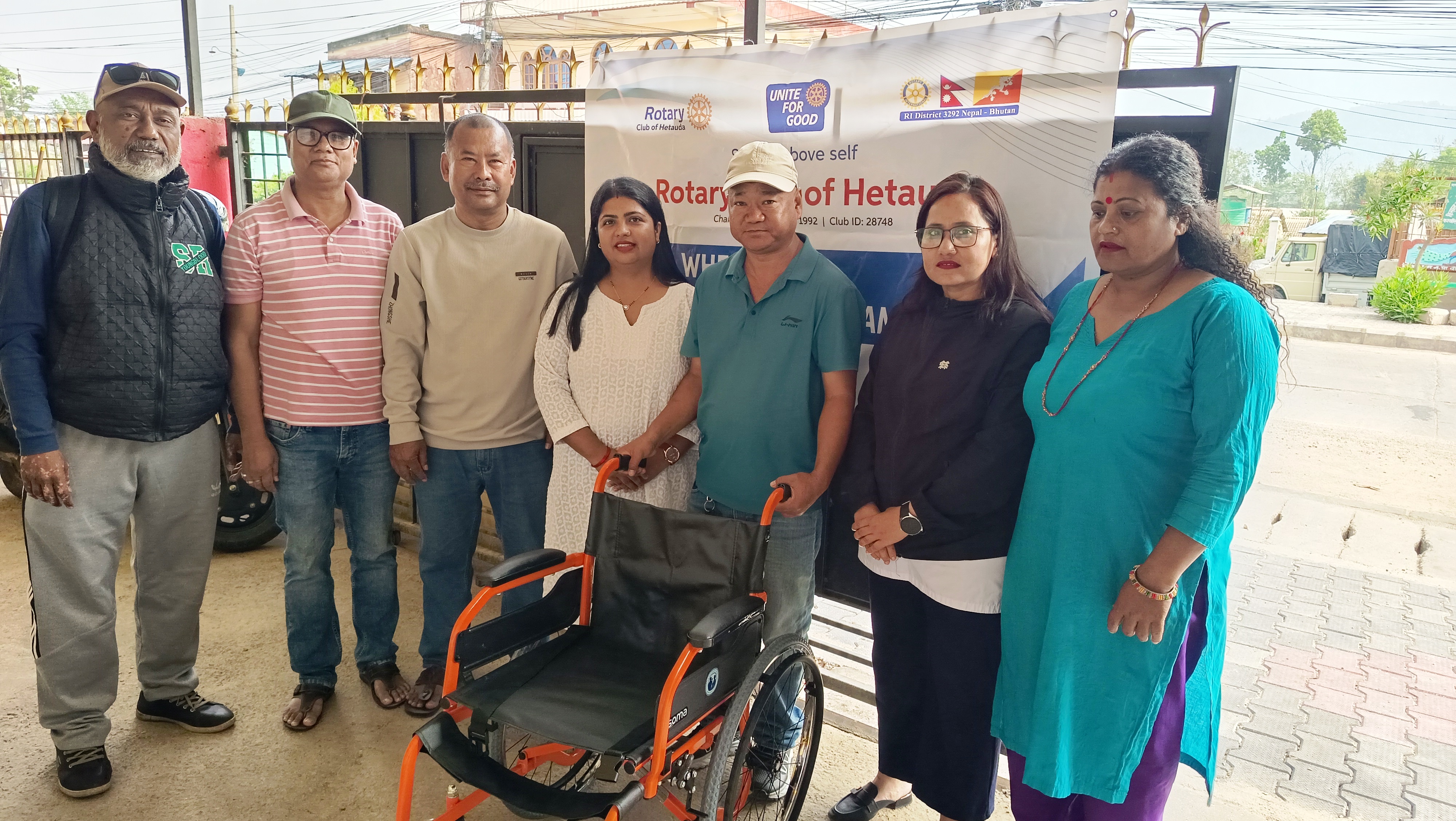 Wheelchair provided to Kamane Basic Health Center, Ward Office No. 8, Kamane, Hetauda